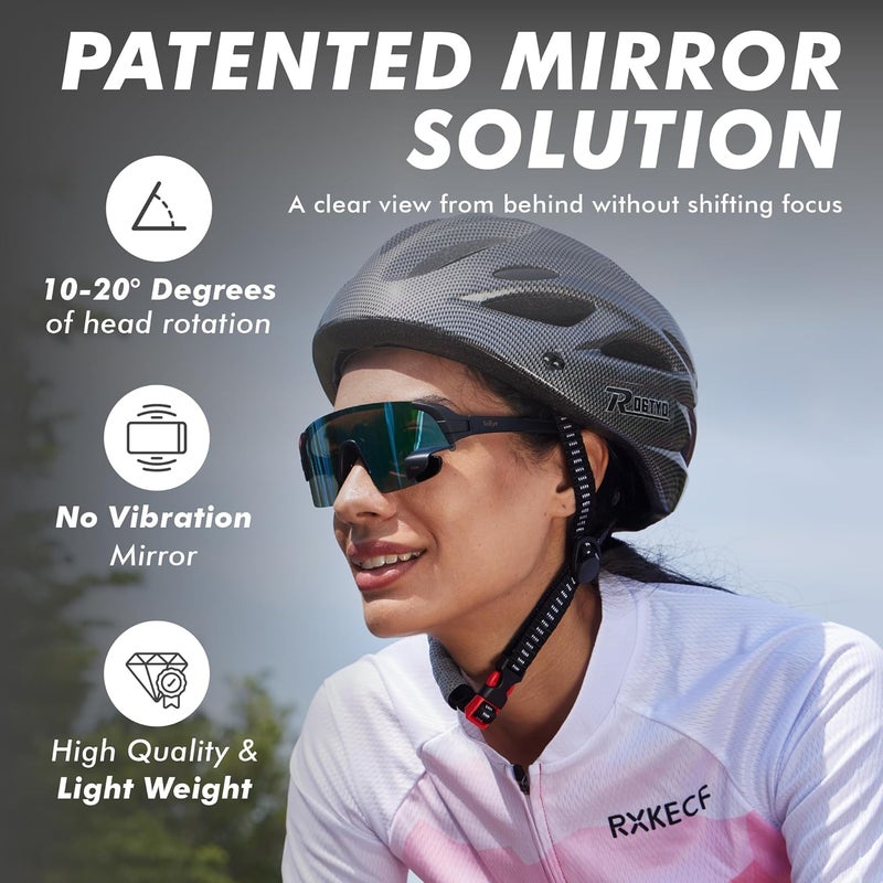 TriEye Store نظارات ركوب الدراجات مع مرآة خلفية - نظارات رياضية للرجال والنساء - حماية UV-400 - Image 2